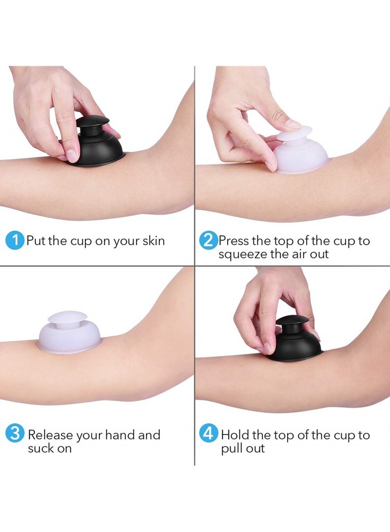 SYOSI Silicone Cupping Therapy Sets, 12 Pcs Professional Vacuum Suction Cups for Facial and Body Massage, Deep Tissue Relief, Myofascial Release, Muscle Relaxation, Anti-Cellulite Treatment - Image 4