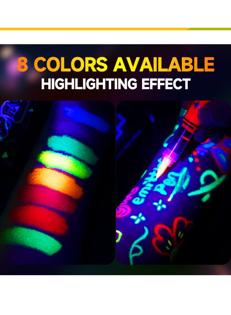 JFYP 8pcs Glow-in-the-Dark Body Painting Pens, Washable Face Painting Makeup Pens, Erasable, Festive Party Glow-in-the-Dark Pens - Image 2