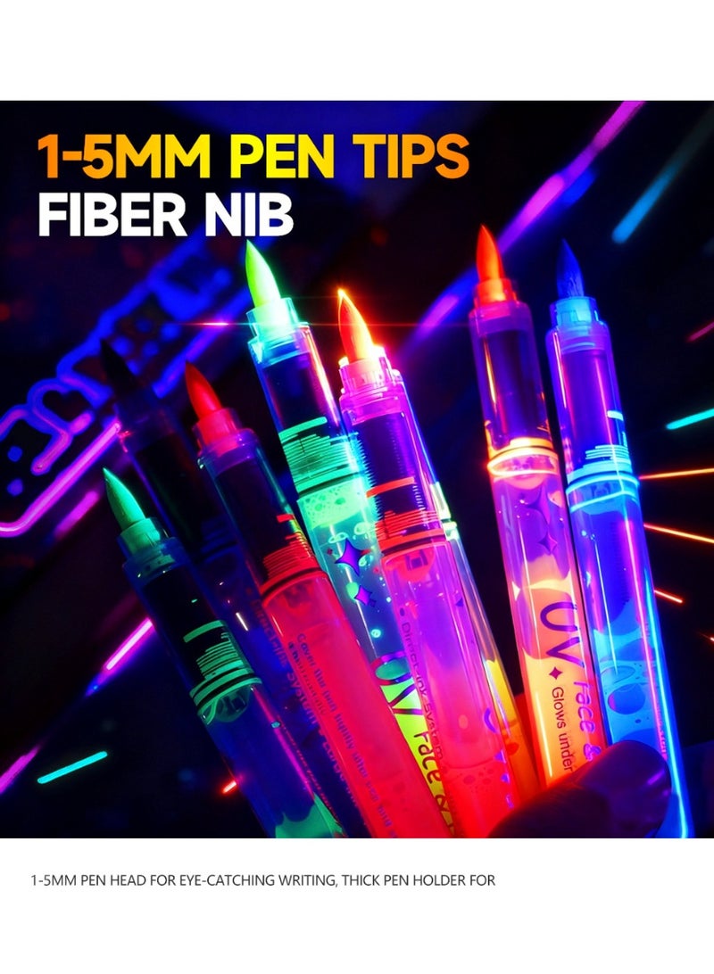 JFYP 8pcs Glow-in-the-Dark Body Painting Pens, Washable Face Painting Makeup Pens, Erasable, Festive Party Glow-in-the-Dark Pens - Image 4
