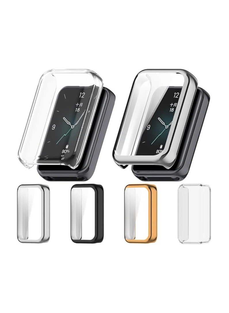 متوافق مع غطاء حماية Huawei Band 9، غطاء حماية كامل من مادة TPU متوافق مع Huawei Band 9 (ذهبي وردي) - Image 2