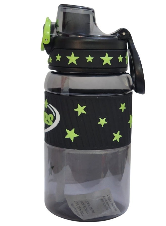Stars 600ml Healthy Kids Water Bottle Acrylic Children's Cup Portable Kids Water Bottle, Fashion Design Large Capacity BPA Free Water Bottle for School, Shopping, Sports, Travel  - Image 2
