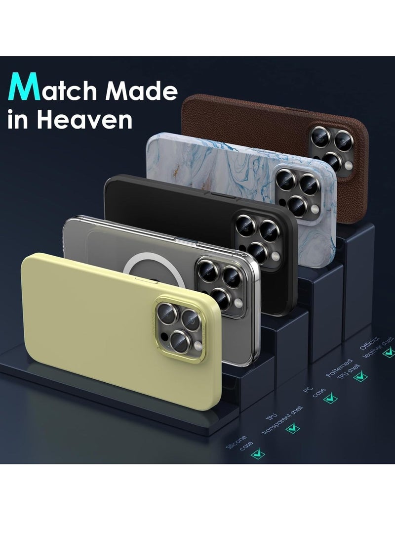 Raxoom Camera Lens Protector Compatible with iPhone 15 Pro/iPhone 15 Pro Max, [1 Step Installation Tray] Tempered Glass Screen Protector Metal Individual Camera Cover (Natural Titanium) - Image 5