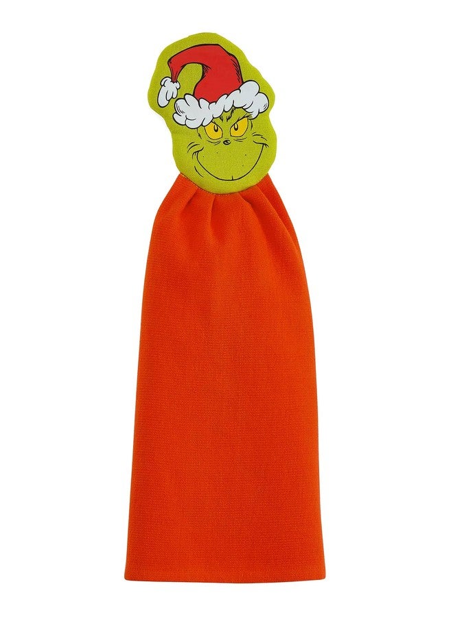MJC Dr. Seuss The Grinch Towel Set 2-Piece Hanging Novelty Holiday Hand and Dish Kitchen Towels - Image 2