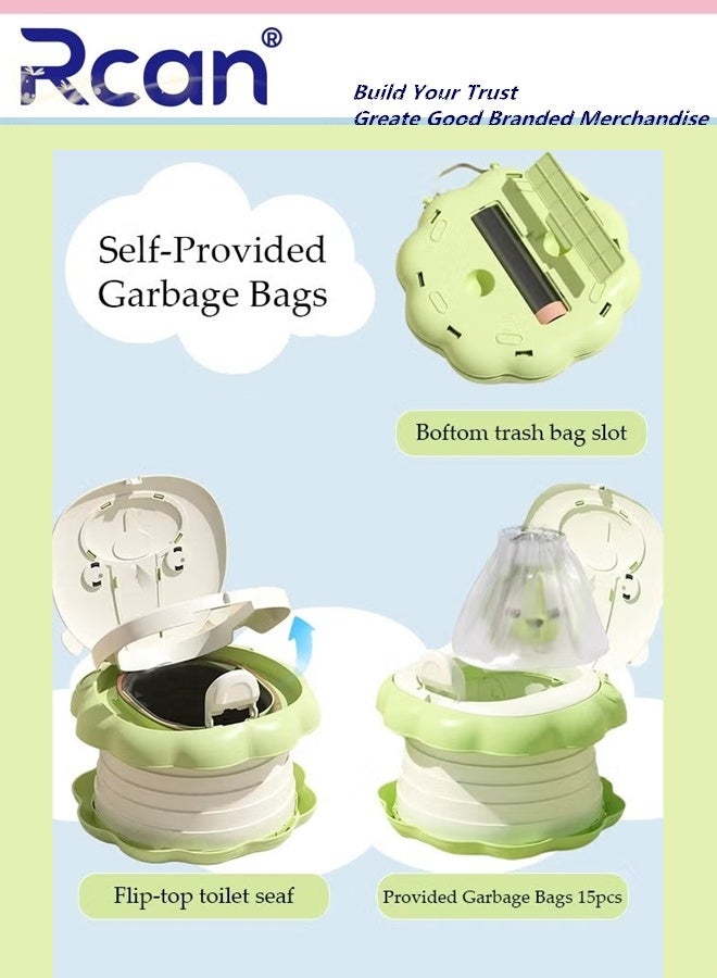 Rcan Folding Potty Training Toilet for Kids, Folding Car potty with Storage Bags, Travel Potty Chair for Kids, Portable Toilet for Camping Outdoor and Indoor - Image 5