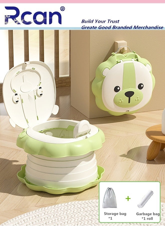 Rcan Folding Potty Training Toilet for Kids, Folding Car potty with Storage Bags, Travel Potty Chair for Kids, Portable Toilet for Camping Outdoor and Indoor - Image 1