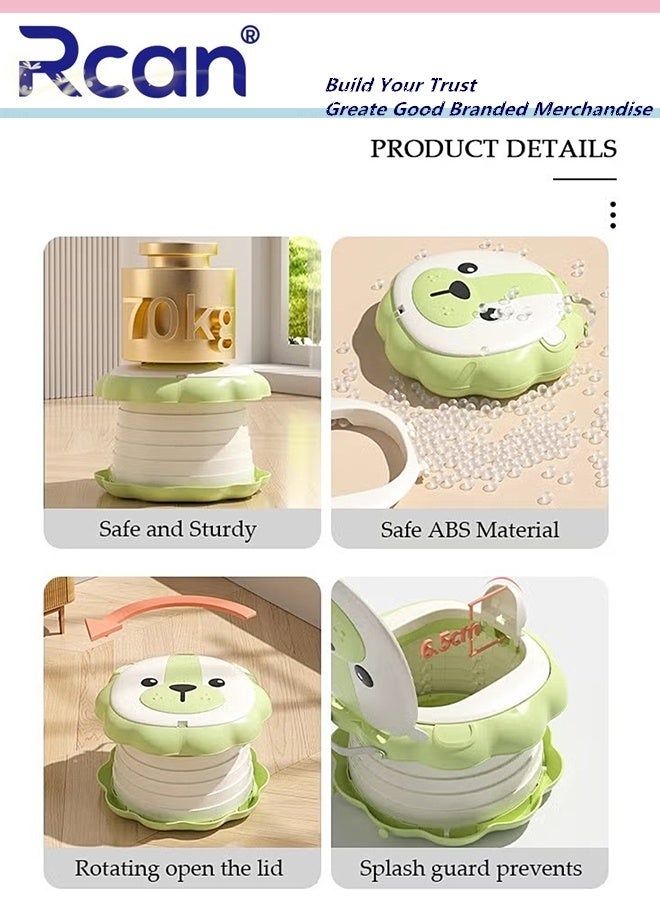 Rcan Folding Potty Training Toilet for Kids, Folding Car potty with Storage Bags, Travel Potty Chair for Kids, Portable Toilet for Camping Outdoor and Indoor - Image 2