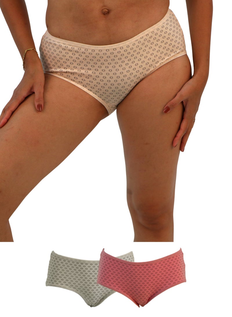 JOANNA JOANNA 123089 Women's Heart Sequins Design Mid Rise 3-Pack Panties, Multicolor  - Image 1