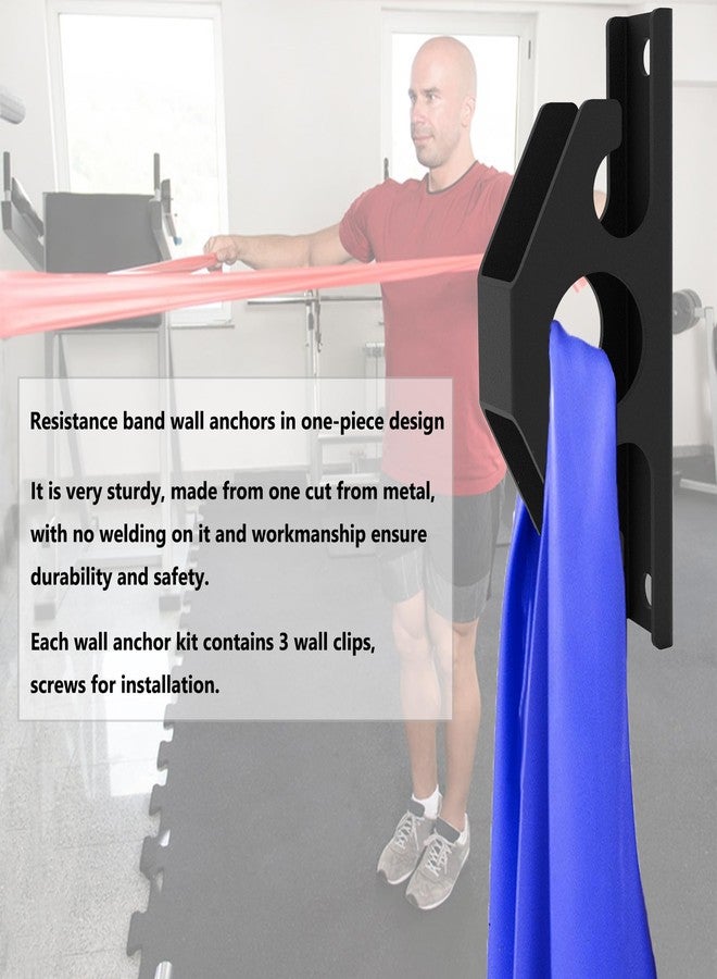 Wpbhk Resistance Band Wall Anchors, Wall Mount Workout Anchors, Band Hooks, Space Saving Wall Mount Clips for Home Gym Workouts, Strength Training, Physical Therapy - Image 2