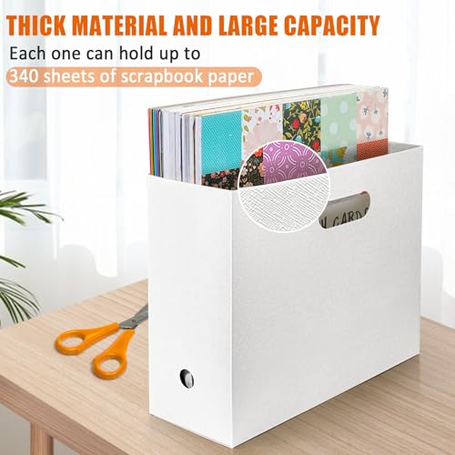 tutata Foldable Scrapbook Paper Storage Organizer 12x12 Scrapbook Paper Storage Plastic File Organizer White 3 Pack - Image 3