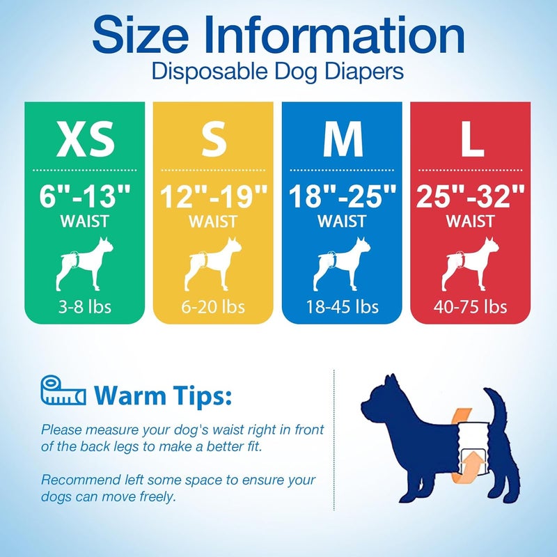 Pet Soft Male Dog Diaper, Disposable Male Diaper, Male Diapers, Super Absorbent and Leak Proof (S, 48) - Image 5