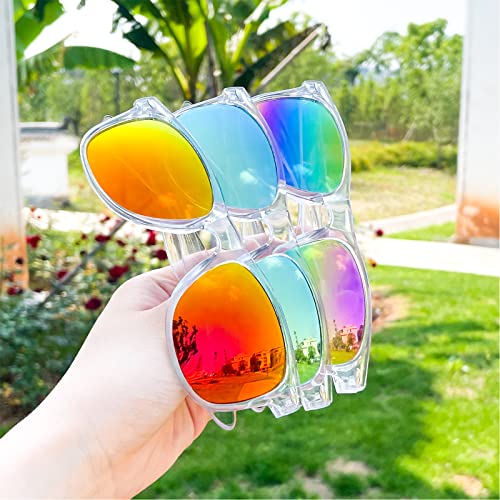 Pibupibu 8 Pack Neon Party Sunglasses Bulk Adult, Colorful Retro 80s Beach Sunglasses for Women Men Party Favors - Image 4