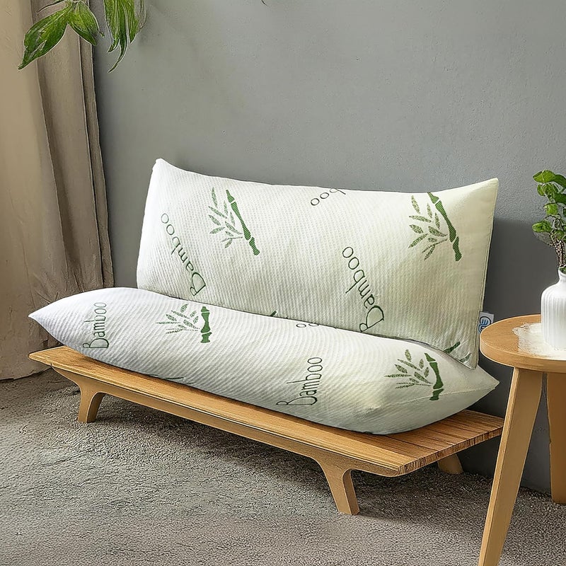 Omeo Full Rayon Bamboo Fiber Pillow Memory Foam Body Pillow for Side Sleeper, Huggable Long Body Pillow for Adults with Washable Pillowcase with Zipper, 20x54 Inch - Image 3