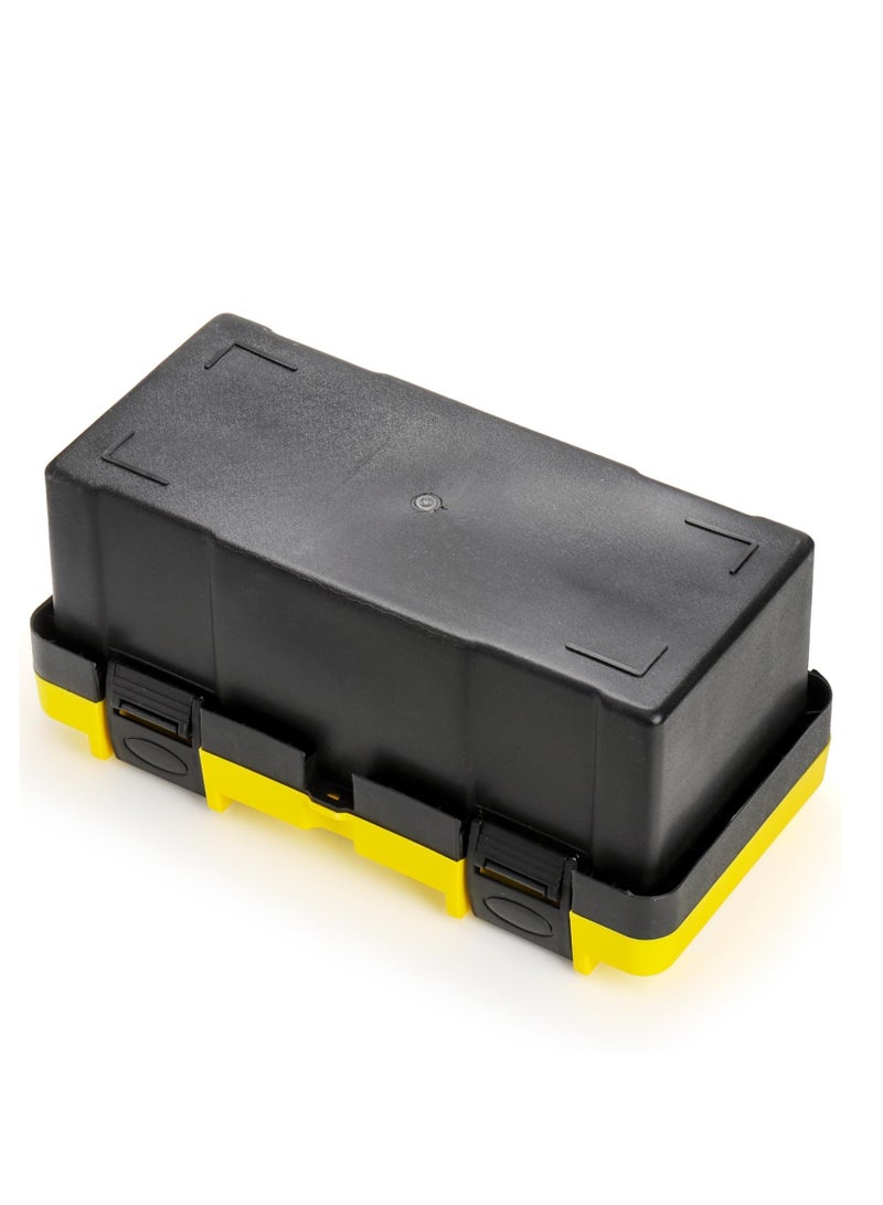 SYOSI Plastic Tool Box with Handle, 16-Inch Toolbox with Removable Tray, Heavy Duty Organizer Tool Box, Portable Toolbox Organizer for Household Workshops and Garages, Black & Yellow  - Image 4