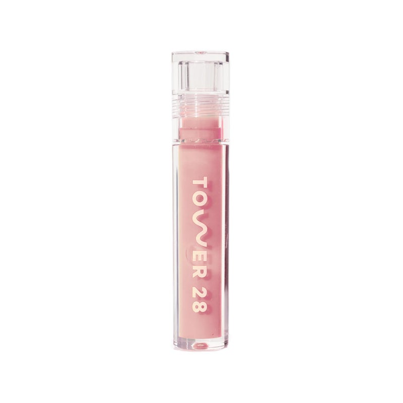 Tower 28 ShineOn Lip Gloss Jelly - Hydrating Tinted Lip Balm + Milky Gloss for Sensitive Lips - Non-Sticky + High-Shine Jelly Formula with Nourishing Oil Blend - Oat - Peachy Pink (0.13) - Image 1