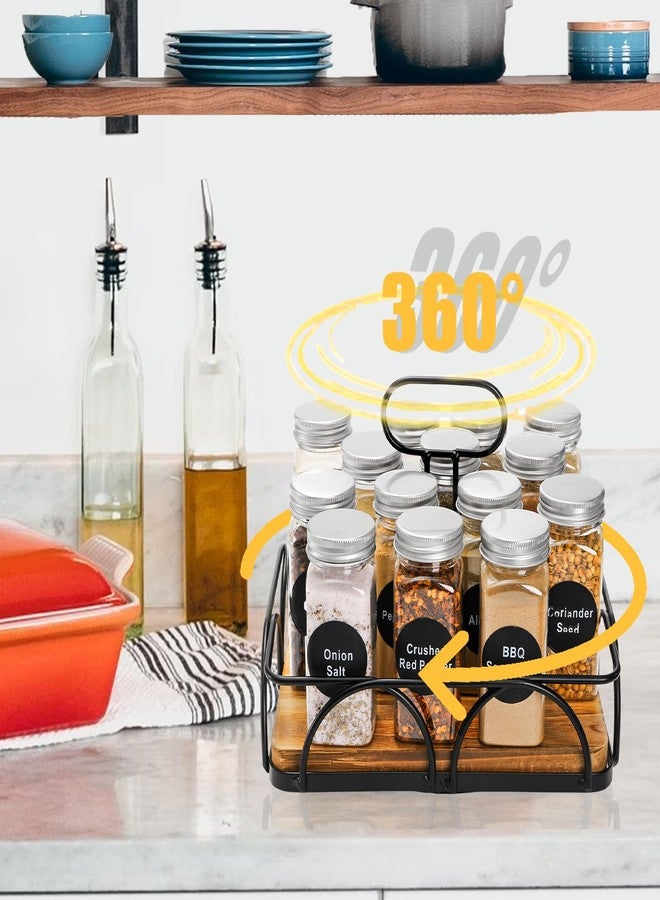WRINGKIT Condiment Caddy with Handle Lazy Susan, 9 Inch Wood Spice Caddy, 360° Turntable Organizer for Cabinet, Kitchen, Condiment Holder for Table, Restaurants, Seasoning Tray - Image 5