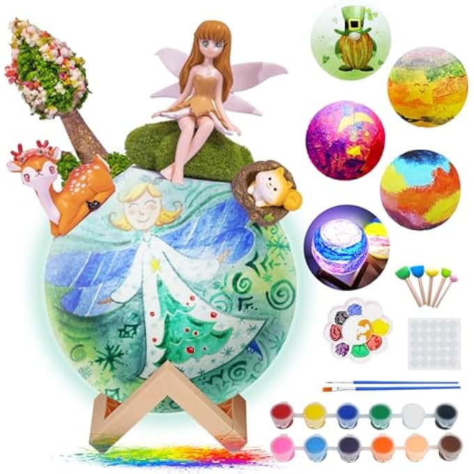 CRAFT SET CHILDREN'S MOONLIGHT, FLOWER FAIRY GIFTS GIRLS, DIY FLOWER FAIRY GARDEN NIGHT LIGHT GIFT TOY, CRAFT GIFTS FOR CHILDREN GIRLS 6 7 8 9 10 11 12 YEARS - Image 1
