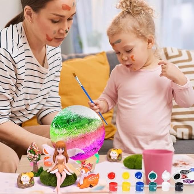 CRAFT SET CHILDREN'S MOONLIGHT, FLOWER FAIRY GIFTS GIRLS, DIY FLOWER FAIRY GARDEN NIGHT LIGHT GIFT TOY, CRAFT GIFTS FOR CHILDREN GIRLS 6 7 8 9 10 11 12 YEARS - Image 5