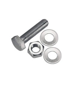 Generic 12 pcs Hex Head Screw Bolts Nuts & Washers Fully Thread GI Plain Finish Bolt Set. (12, 70MM)  - Image 1