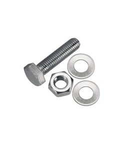 Generic 12 pcs Hex Head Screw Bolts Nuts & Washers Fully Thread GI Plain Finish Bolt Set. (12, 70MM)  - Image 3