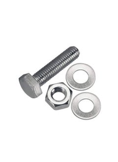 Generic 12 pcs Hex Head Screw Bolts Nuts & Washers Fully Thread GI Plain Finish Bolt Set. (12, 70MM)  - Image 2