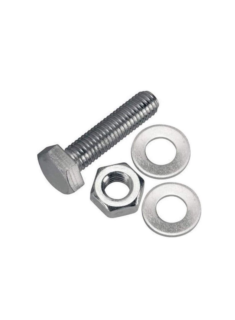 12 pcs Hex Head Screw Bolts Nuts & Washers Fully Thread GI Plain Finish Bolt Set. (12, 70MM)  - Image 2