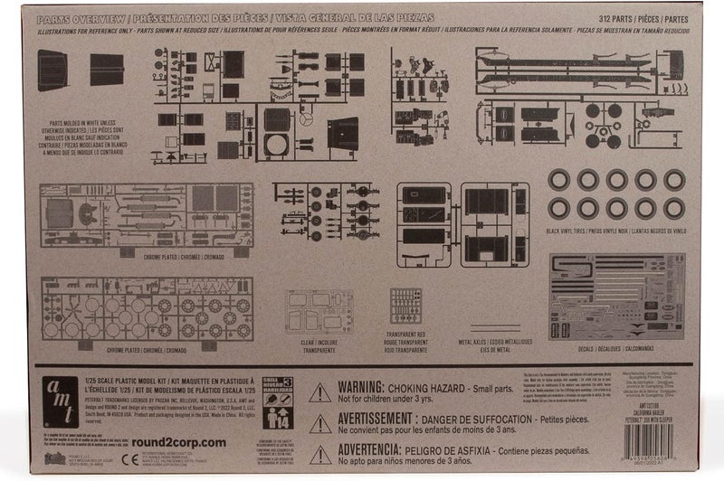 AMT Peterbilt 359 California Hauler wSleeper 125 Scale Model Kit - Image 4
