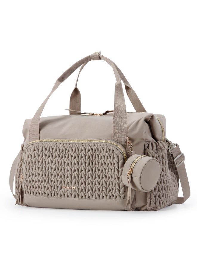 عام حقيبة حفاضات توت، سعة كبيرة لحقائب حفاضات السفر، حقيبة مستشفى للولادة، حقيبة أطفال مع علبة لهاية - Image 1