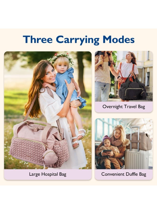 عام حقيبة حفاضات توت، سعة كبيرة لحقائب حفاضات السفر، حقيبة مستشفى للولادة، حقيبة أطفال مع علبة لهاية - Image 2