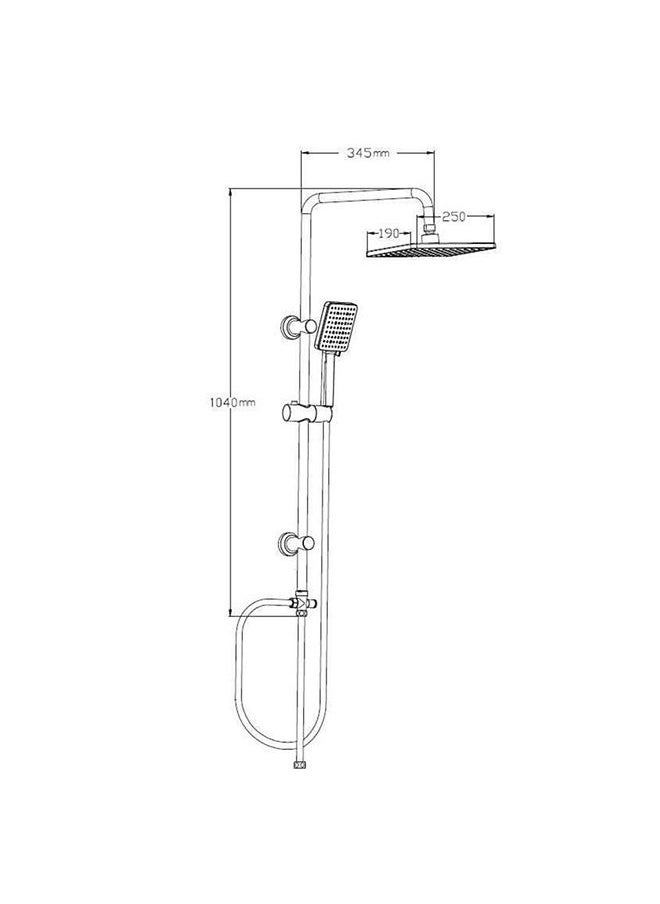 Shower Column Matt Black, Stainless Steel Shower Column With Matted Color,Rain Shower With Single Handle Faucet, Handheld Shower Black