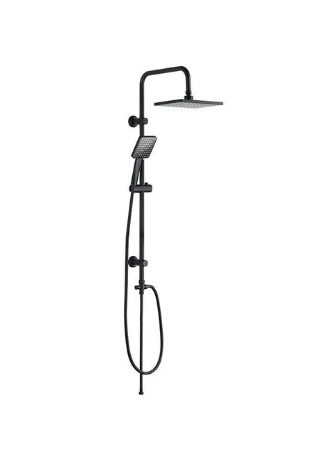Shower Column Matt Black, Stainless Steel Shower Column With Matted Color,Rain Shower With Single Handle Faucet, Handheld Shower Black