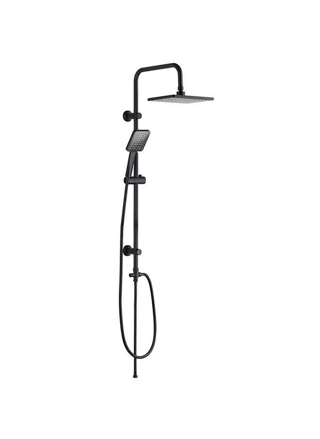 Shower Column Matt Black, Stainless Steel Shower Column With Matted Color,Rain Shower With Single Handle Faucet, Handheld Shower Black