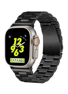CATANES Apple Watch Ultra Band 49mm Stainless Steel Band Metal Strap Compatible with Apple Watch Series 49mm/45mm/44mm/42mm Black  - Image 1
