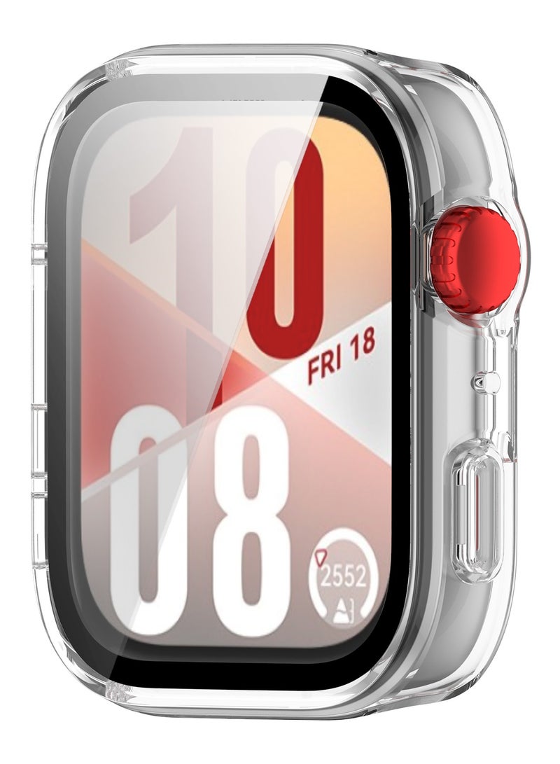HablTech Protective Case Suitable for Huawei Watch Fit 4 Case Hard PC Case with Tempered Glass Screen Protectors Full Protective Cover(Clear) - Image 2