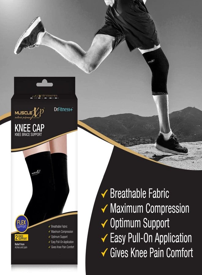MuscleXP DrFitness+ Knee Cap & Brace Knee Compression Support For Men & Women, Gym, Cycling, Running and Exercise, Knee Brace Joint Pain Relief (Medium) - Image 4