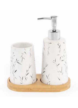 Leaf 3-Piece Stoneware Bath Set, White & Grey - pzsku/ZB431A8C482D66ADF115AZ/45/_/1712065301/1d9384e2-a6ae-472a-963c-8cf8de2928b5