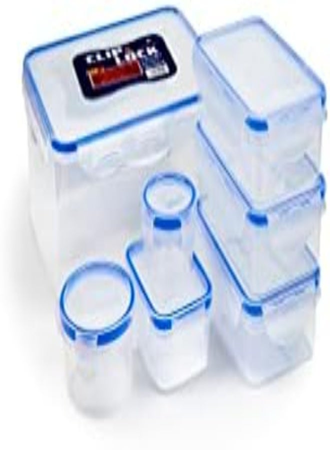 AKDC Mondex 7 Pieces Clip Lock Storage Set, Blue/Clear - Image 4