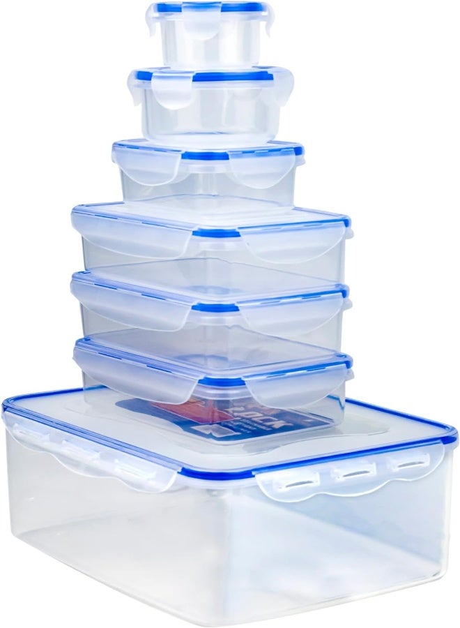 AKDC Mondex 7 Pieces Clip Lock Storage Set, Blue/Clear - Image 2