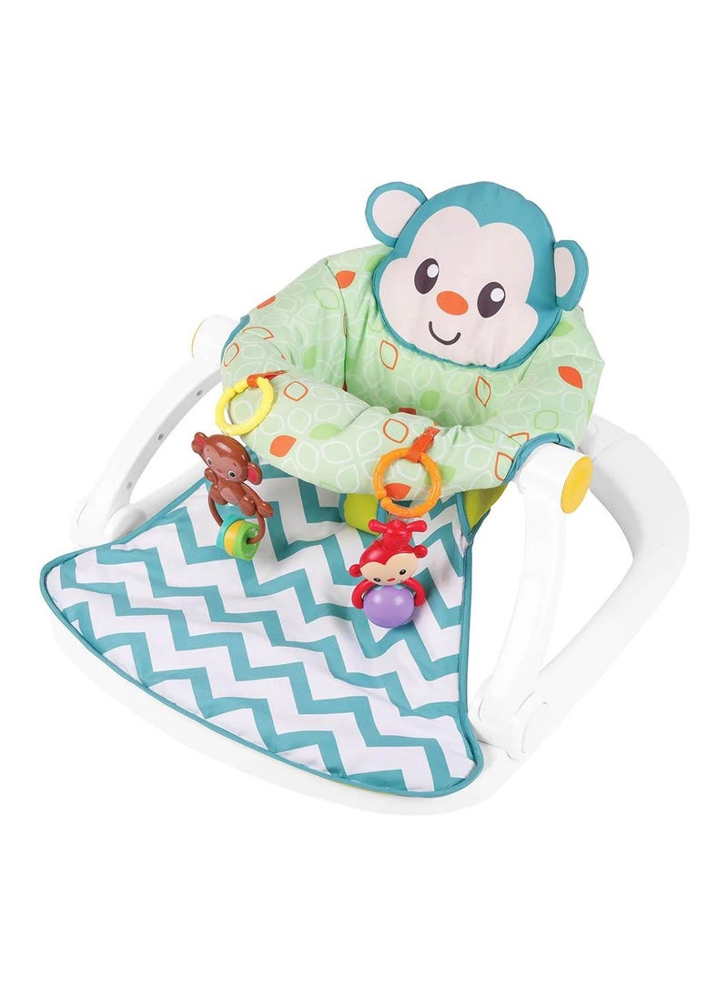 BLOOMING TIME Portable Adjustable Monkey Themed Sit-me-up Floor Seat,Baby Chair Activity  Booster Seat for 6+ Months  - Image 1