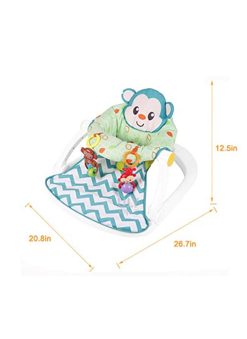 BLOOMING TIME Portable Adjustable Monkey Themed Sit-me-up Floor Seat,Baby Chair Activity  Booster Seat for 6+ Months  - Image 2