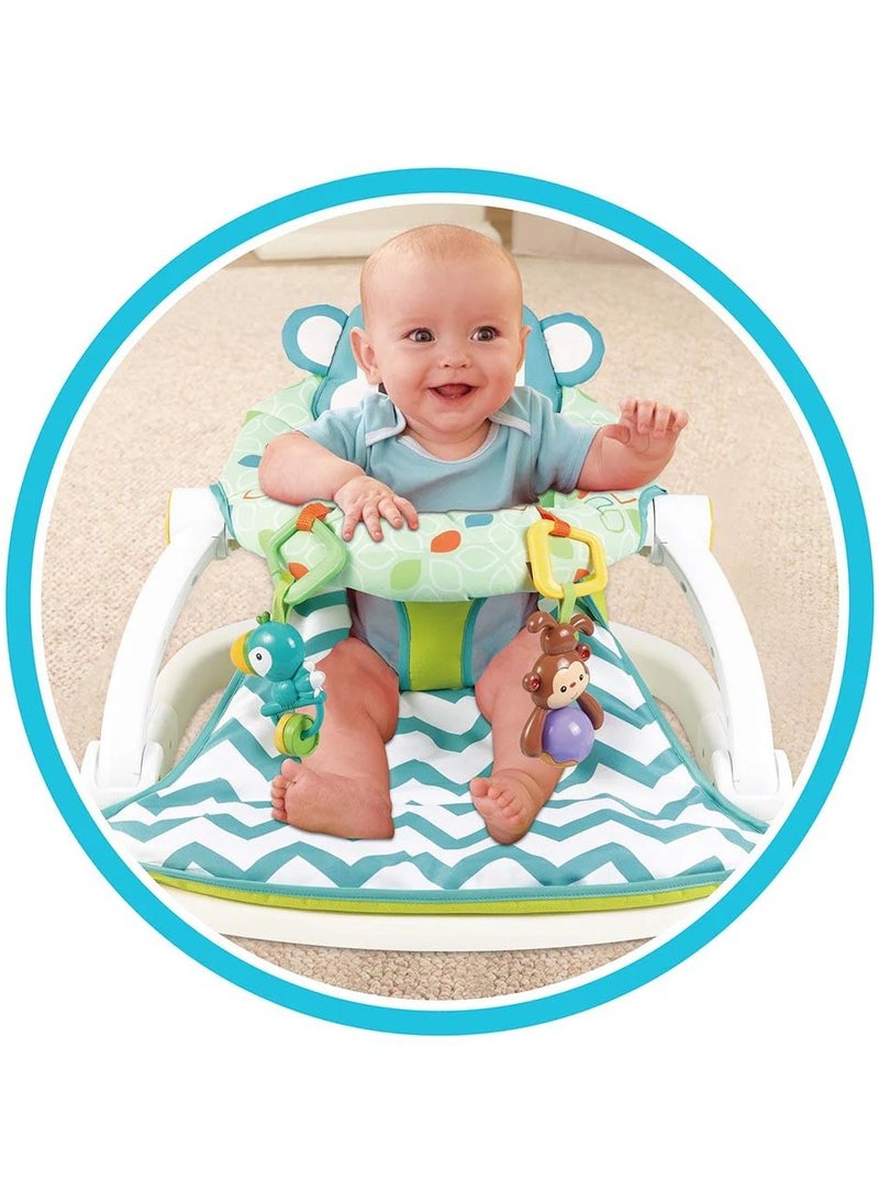 BLOOMING TIME Portable Adjustable Monkey Themed Sit-me-up Floor Seat,Baby Chair Activity  Booster Seat for 6+ Months  - Image 4