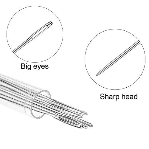 Wonvoc 9 Pcs Long Sewing Needles - 3 Sizes Stitching Needles-3.5/4.9/5.9'', Big Eye Hand Sewing Needles for Stitching and Crafting Projects for Sewing Curtain, Cushion, Carpet, Sofa - Image 3