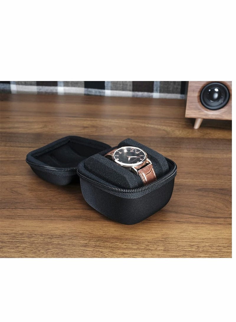 SYOSI Watch Travel Case, Watch Roll Case Storage and Organizer for Men and Women, Zipper Watch Box with Anti-move Watch Pillow, Black, 1 Slot, Not Include Watch, 1 Pcs - Image 3
