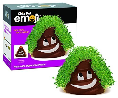 Chia Pet Emoji Poopy with Seed Pack, Decorative Pottery Planter, Easy to Do and Fun to Grow, Novelty Gift, Perfect for Any Occasion - Image 1