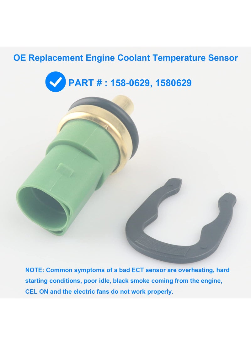 Allmotorparts Coolant Temperature Sensor, ECT Temp Sensor Replace 158-0629, 1580629 Compatible with Audi VW - 1999-2010 Beetle, 1999-2006 Golf, 1999-2005 Jetta Passat, 2000-2008 A4, 2000-2009 S4, 2000-2006 TT, More  - Image 2