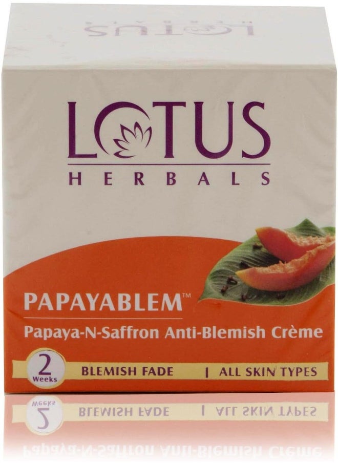 LOTUS HERBALS Papayablem Anti Blemish Cream, 50G  - Image 1