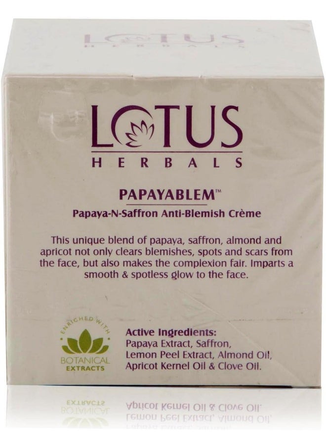 LOTUS HERBALS Papayablem Anti Blemish Cream, 50G  - Image 2