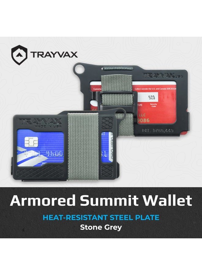 Trayvax Armored Summit Wallet, RFID Front Pocket Metal Credit Card Holder with Money Clip, Slim Minimalist Wallet for Men and Women, Stone Grey, One-size, Armored Summit Wallet - Image 2