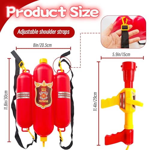 Xeehwb Firefighter Water Gun Backpack Water Blaster Tank with Hose Sprayer for Outdoor Games Pool Parties Beach Fun and Summer Activities - Image 5