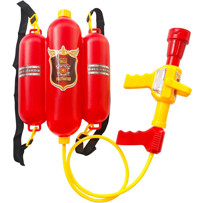 Xeehwb Firefighter Water Gun Backpack Water Blaster Tank with Hose Sprayer for Outdoor Games Pool Parties Beach Fun and Summer Activities - Image 3