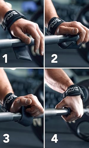 Fitgriff Elite Straps Lifting Wrist Straps Rubber Grips for Weightlifting Gym Workout Deadlift AntiSlip Revolution for Men and Women Black ML - Image 3